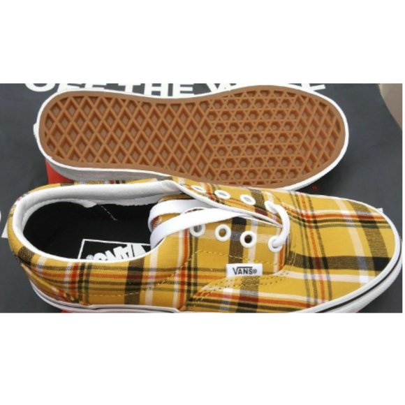 Vans Plaid Authentic Yellow/True White Men's 3.5/Women's 5  NIB - Picture 3 of 12